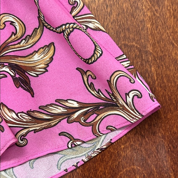 Milly Long Sleeve Pink and Brown Chain Patterned Dress, Size 8, NWOT - Picture 6 of 16